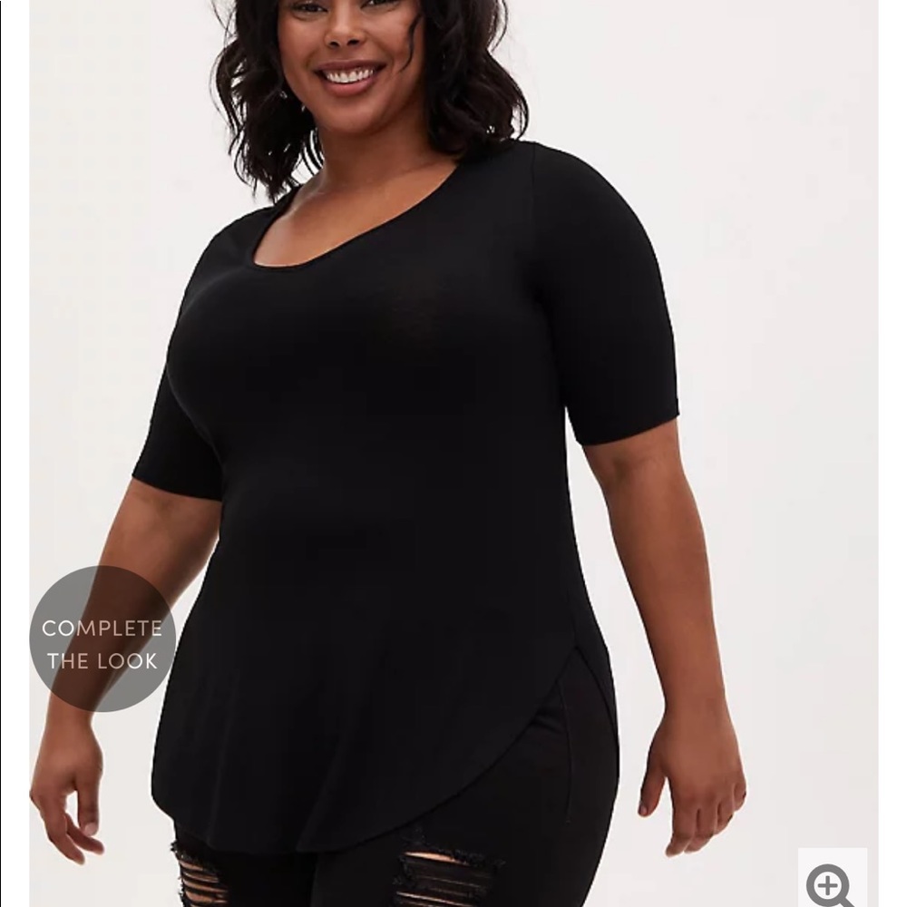 Short sleeve black tunic PLUS SIZE